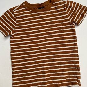 Janie and Jack Brown & White Striped Short Sleeve Tee